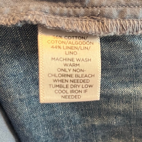 Loft Blue Scalloped Edge Linen/Cotton Shorts - Picture 12 of 12